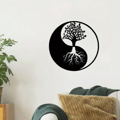 1pc Modern Metal Tree Wall Art 3D Decor Home Living Room Bedroom Hanging Sculpture