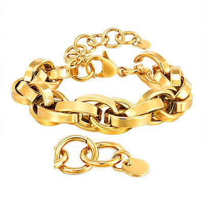 Fashion Cuban Stainless Steel Gold Coarse Bracelet Women'S Jewelry 961