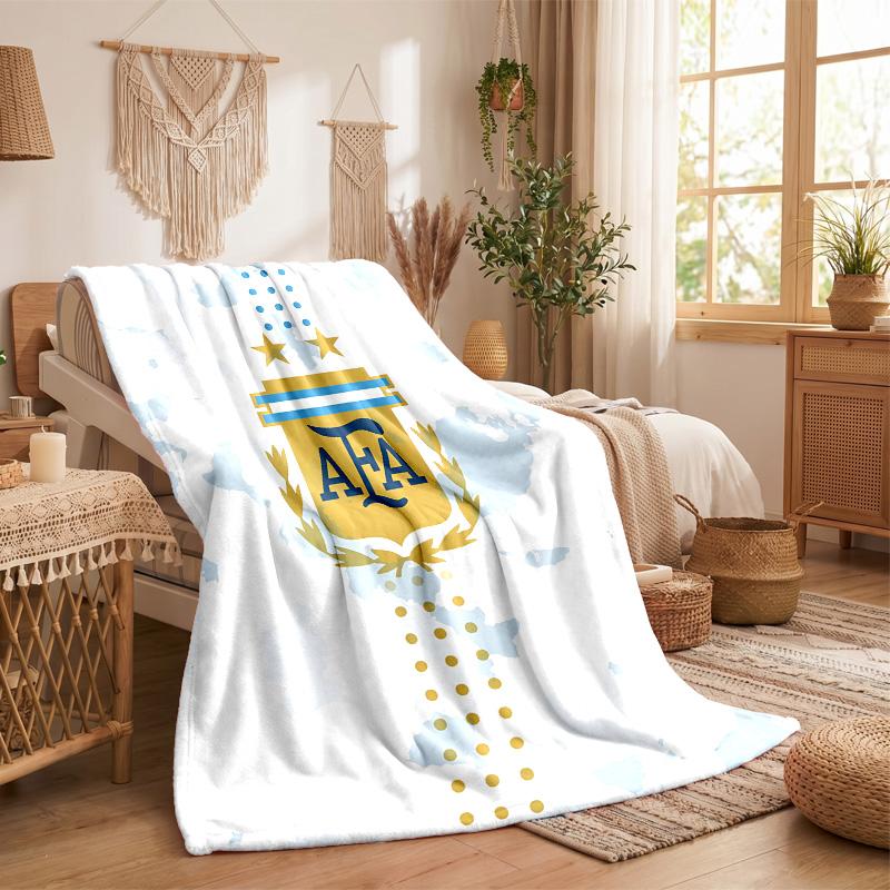 Argentina national football team Print Flannel Blanket Soft Warm Sofa Bed Throw Blanket For Home Office Bedroom