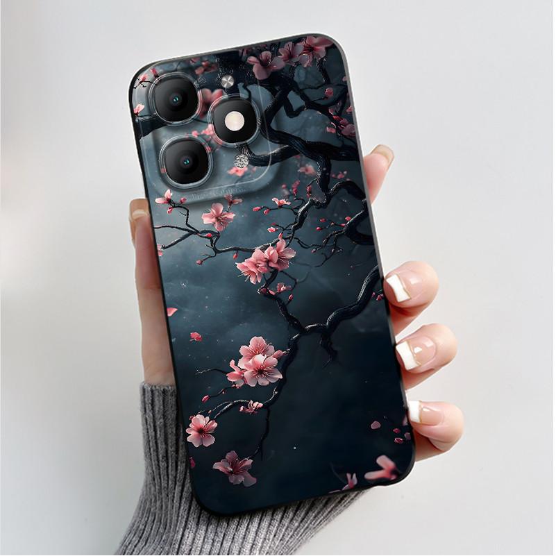 

For ITEL A90 4G A6610L Case Luxury Fashion Flower Butterfly Printed Black Soft TPU Silicone Cover for ITEL A90 A 90 Phone Casing itel A90