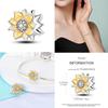 New In 925 Silver Golden Sunflower Lucky Stars Charm Fit Original Bracelet Necklace Sun Moon Diamond Charm Jewelry DIY