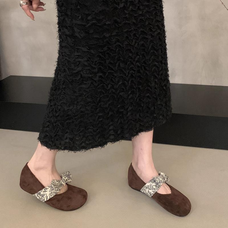Fashion SUOJIALUN Autumn New Brand Women Flat Shoes Fashion Bow-knot Ladies Casual Dress Mary Jane Shoes Soft Flat Heel Single Shoes