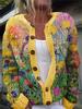 2026 foreign trade new 3D digital printing cardigan knitted jacket women's clothing early spring and autumn factory wholesale