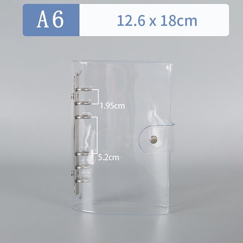 

Transparent Color Plastic Clip File Folder A5/A6 Loose Leaf Ring Binder Planner Agenda School Office Supplies Glitter Stationery