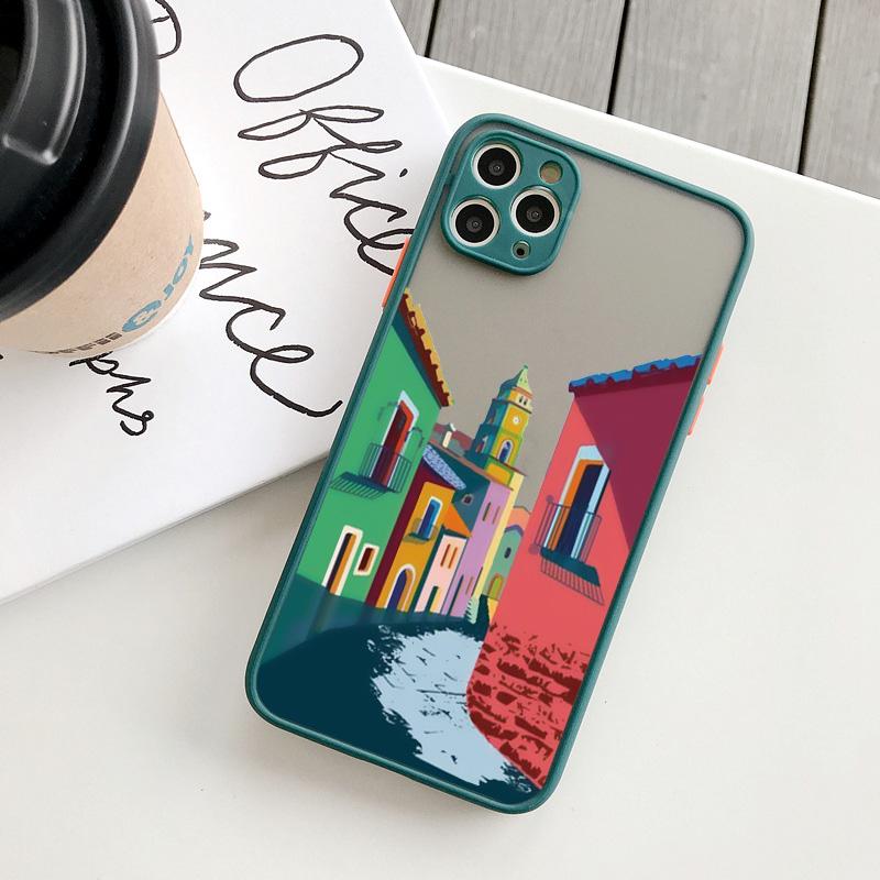 Oia Santorini Greece Church Hand Painted Print Phone Case for iPhone 15 14 11 12 13 Pro Max 6s 7 8 Plus SE2 X XR XS MAX Cover