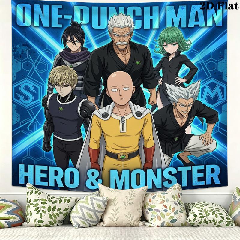 Onepunch Man Wandteppich Ästhetisches Wandbehang Gedruckter Stoffdecke Dekorative Wandteppiche Für Schlafzimmer Wohnzimmer Heimdekoration