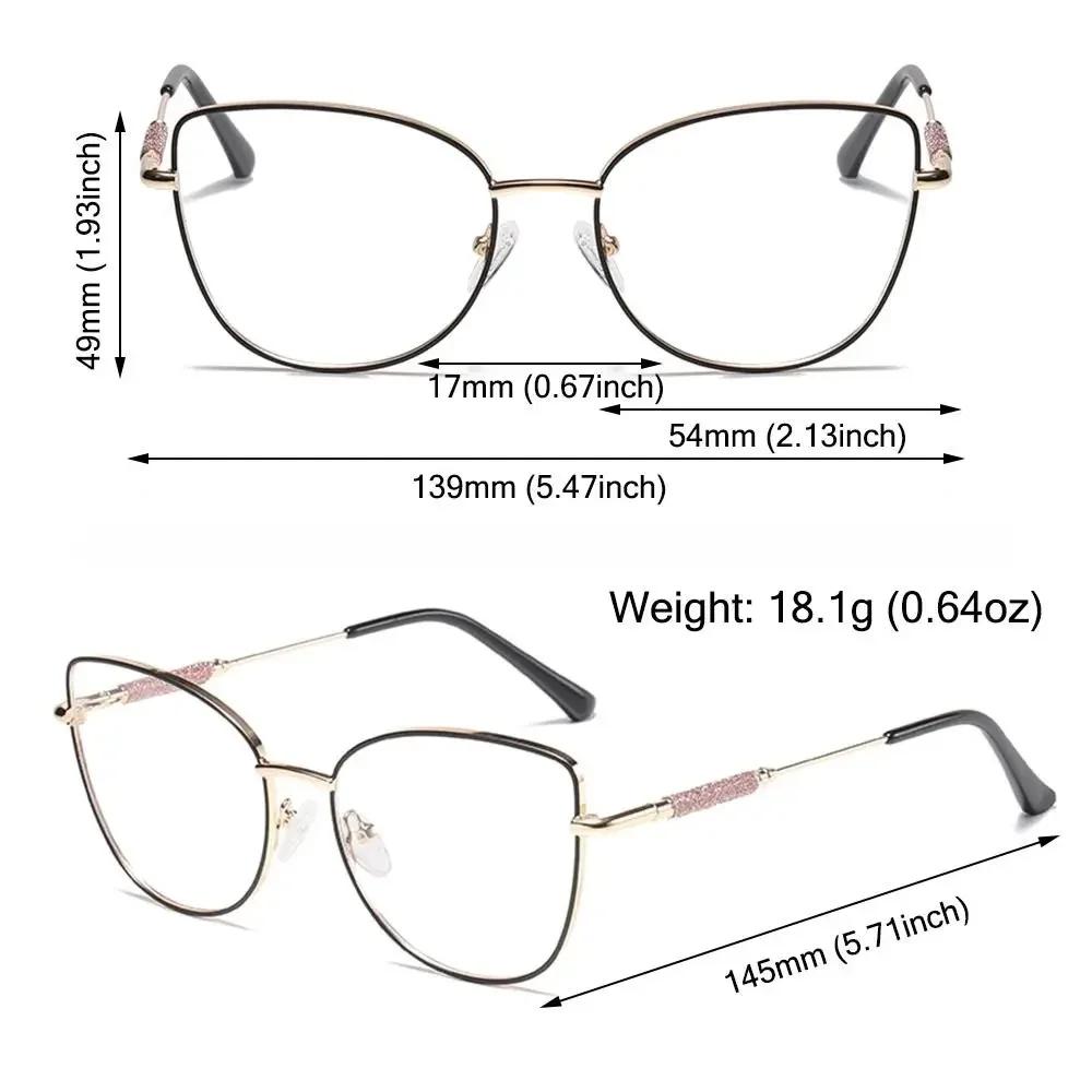 Cat Eye Metal Eyeglasses Frame Blue Light Blocking Support Customized Optical Glasses Anti Blue Light Glasses Eyewear
