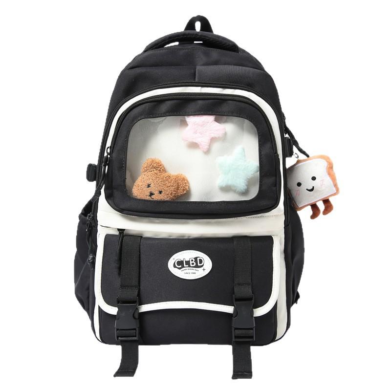 Schoolbag new schoolbag niche design high value three-piece set cute girl backpack large capacity junior high school student backpack