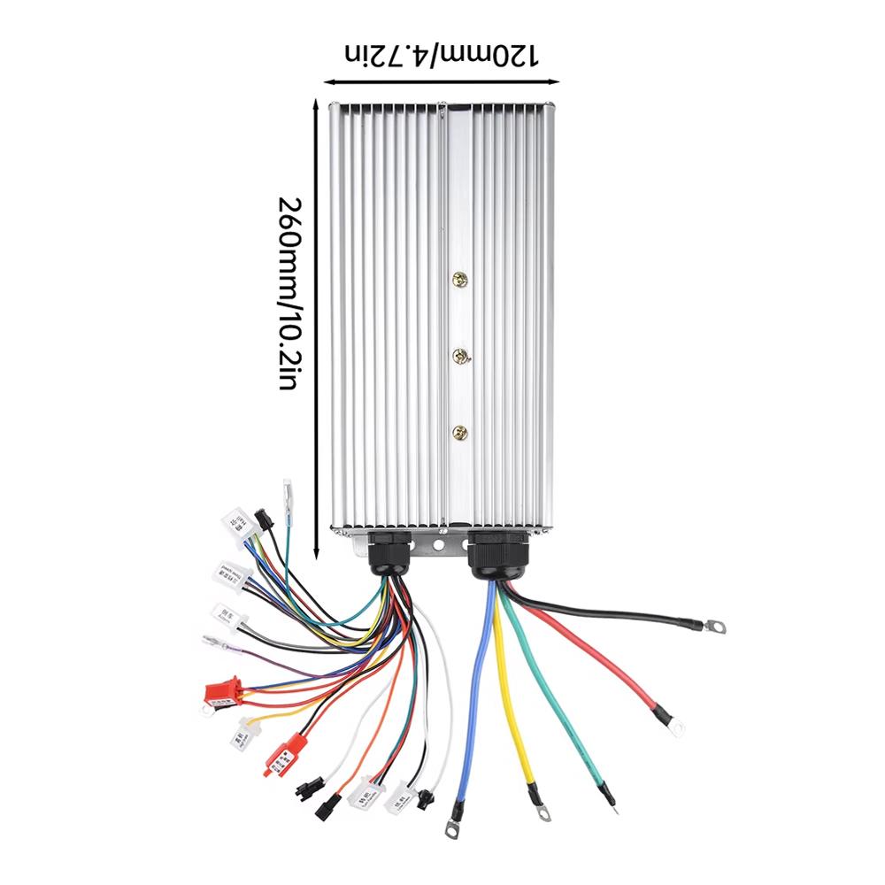 Modifiye Elektrikli Motosikletler İçin Su Geçirmez 3000W 5000W Çift Sıra 24 Tüp Akıllı Fırçasız Kontrolcü 48V 60V 72V 84V