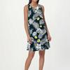 Women's Fashion Beach Dress Sleeveless Round Neck Floral Print Dress