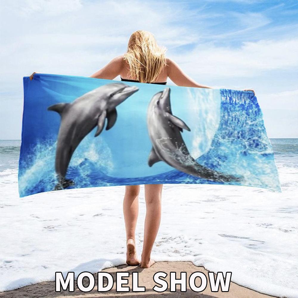 70x140CM einseitiges Strandtuch aus samtiger Mikrofaser, großes Handtuch für Fitnessstudio, Sport, Schwimmbad, große Yogamatte, modische Sommer-Surf-Robe, Decke