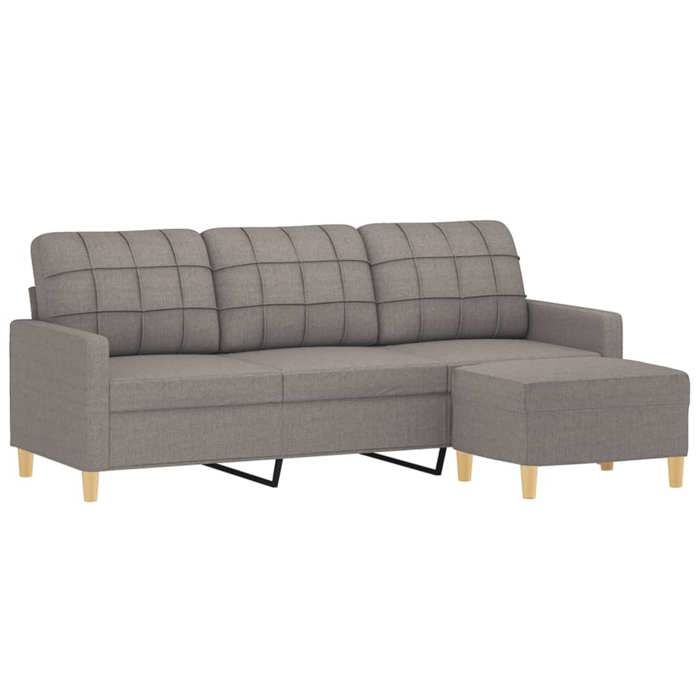 VidaXL 3-seater Sofa with Footrest Taupe 180 Cm Fabric, Sofa, Sofa with Footrest, Three-seater Sofa, Sofa 3201008