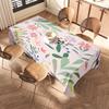 Colorful Floral Tablecloth Rustic Dining Room Decor Washable Reusable Placemats for Kitchen Pink Green Yellow White Blue
