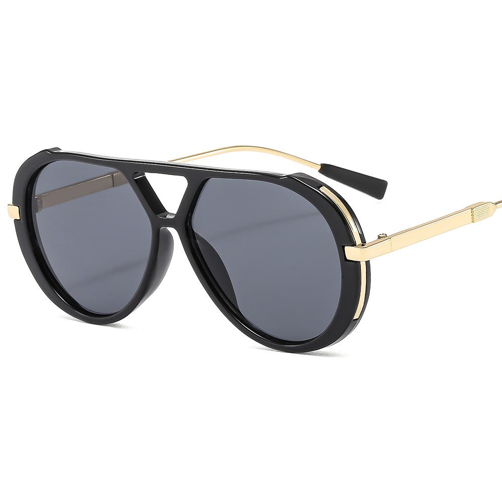 2024 Cheap Sunglasses Vintage Custom High Quality Sunglasses Own Logo Uv400 Mens Metal Frame Double Bridge Sunglasses