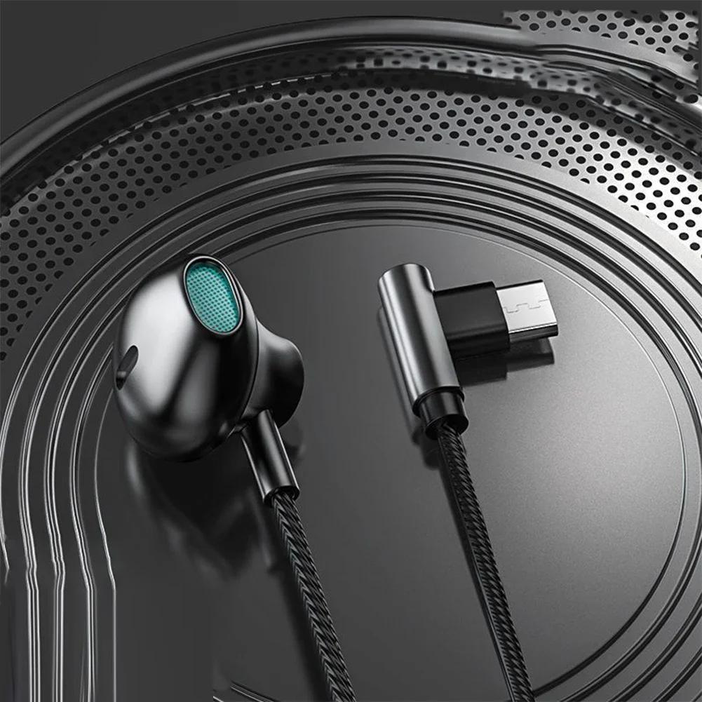 Stylish Metal Body with L-Shaped Plug Enhanced Bass and Clear Mic Wired Gaming Earphones for Music and Mobile Esports