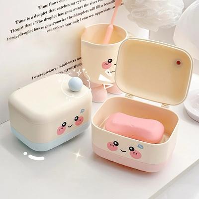 1PC Large Soap Box with Lid Portable Travel Sealed Box Drain Home Student Dormitory Soap Rack