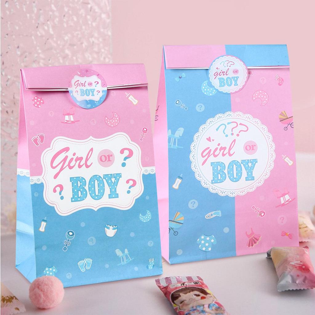 4/24 szt. Pudełko na prezent Urodziny Pierwsza Komunia Dziewczynka Chłopiec Baby Shower Ślubne Pudełko na Ciasto Opakowanie Dekoracja na Imprezę Gender Reveal