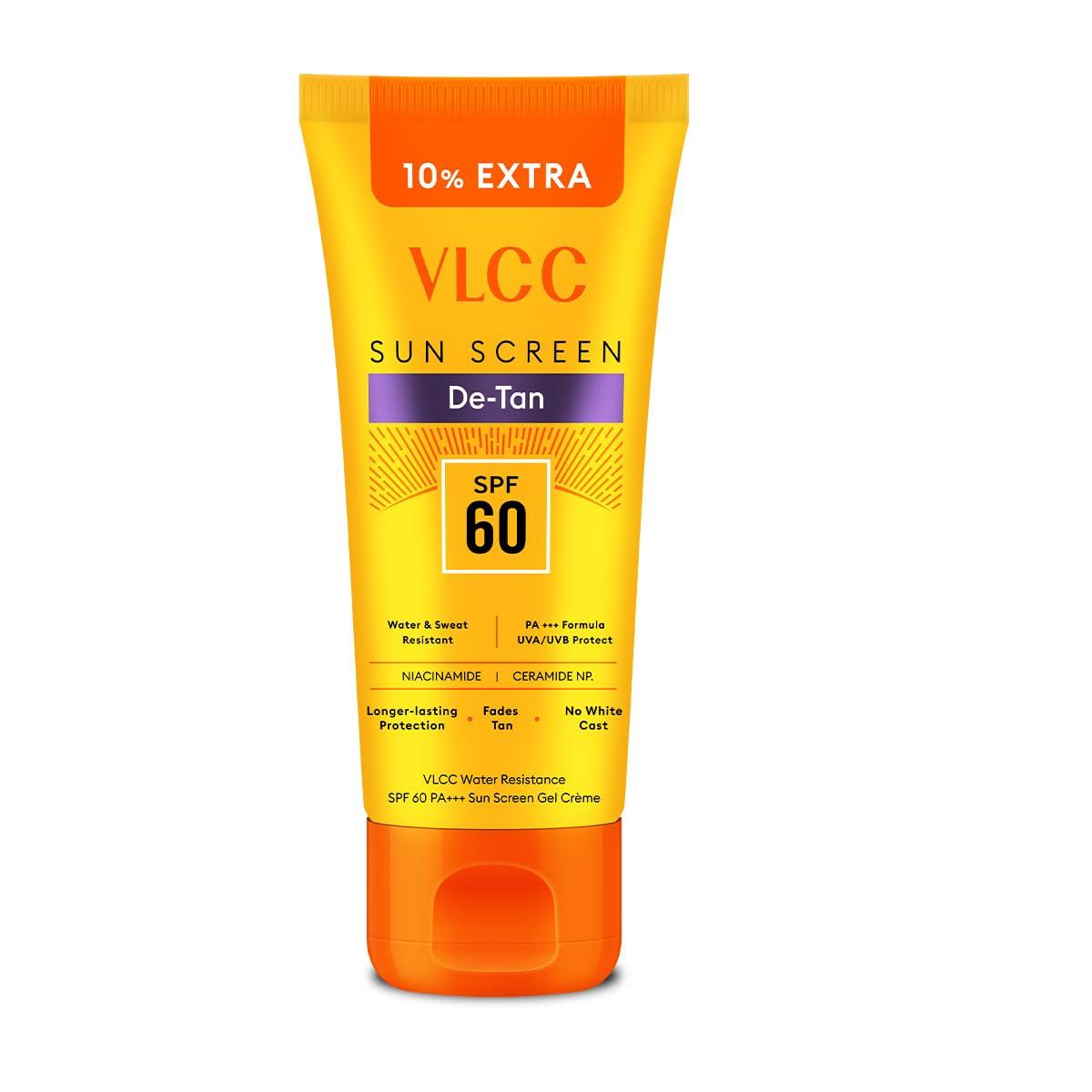 

VLCC Water Resistant SPF 60 Sunscreen Gel Creme For Outdoor Sun Protection And Anti-Tan Hydrating Shield 100g + 10g Extra