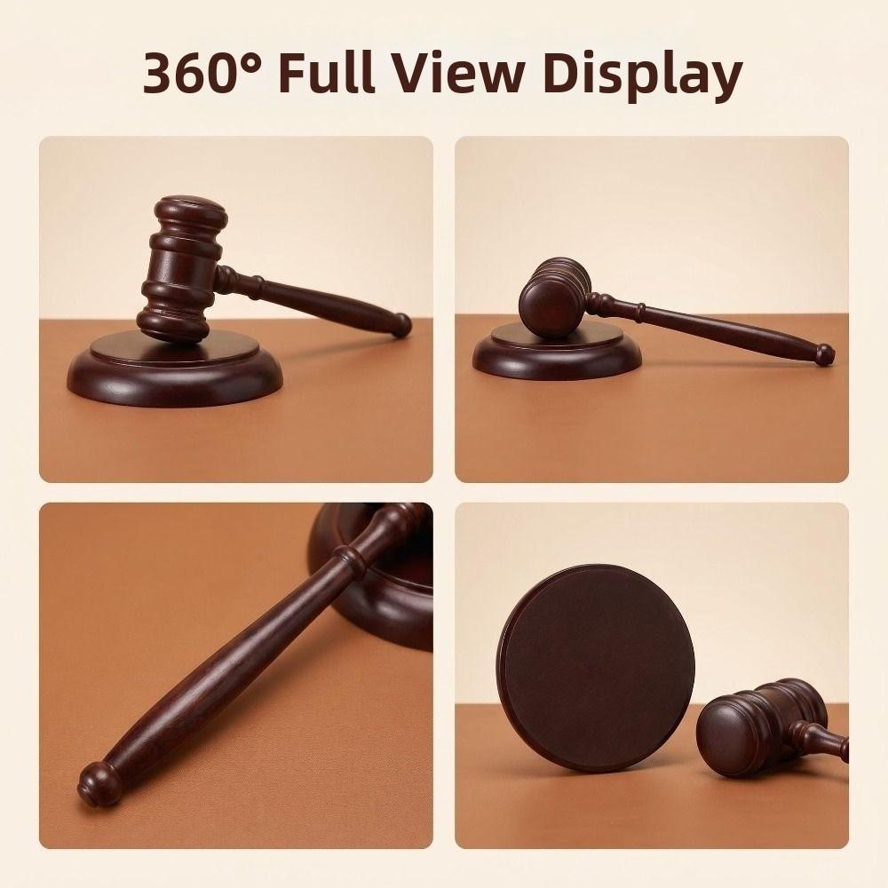 High Quality Wooden Judge Hammer Long Handle with Sound Block Sound Hand Tools Handcrafted comfortable Grip
