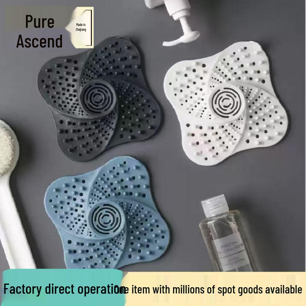 

Odor-Proof Cyclone Floor Drain Mat, Anti-Displacement Hair Filter for Bathroom Sink синий