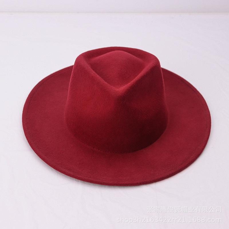 Autumn and winter fashion jazz top multi-color wool top hat daily travel photo concave wool felt hat women