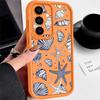 Conch Starfish Print Anti-Fall Cover For Samsung S25 Ultra S24 FE S26 S23 S22 A56 A36 A16 A15 A55 A35 A17 A37 A57 5G Soft Matte Shockproof Phone Case