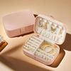 Portable Jewelry Box Jewelry Organizer Display Travel Jewelry Case Boxes Button Leather Storage Zipper Jewelers Joyero