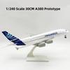 1/240 Scale Display 380 Prototype Airlines Airbus 30CM Souvenir A380 Kid Toy Resin Replica with Wheels Airplane Model Collection