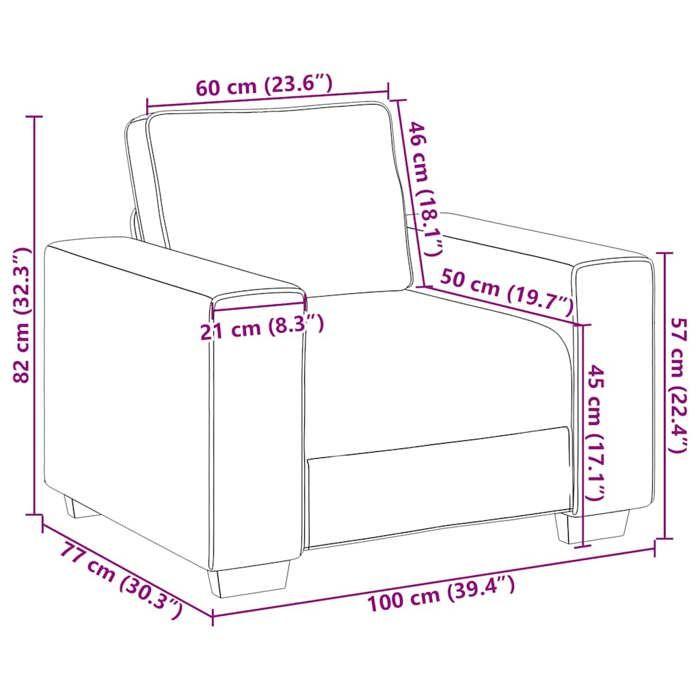 VidaXL Armchair Dark Grey 60 Cm Corduroy Fabric, Single Sofa, Comfort Sofa, TV Armchair, Sofa, Sofa Seat, 4105187