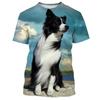 Border Collie 3D Printed T-shirt For Men Fashion Cute Animal Dog Unisex Round Neck Casual Short Sleeve Tee Shirt Clothing