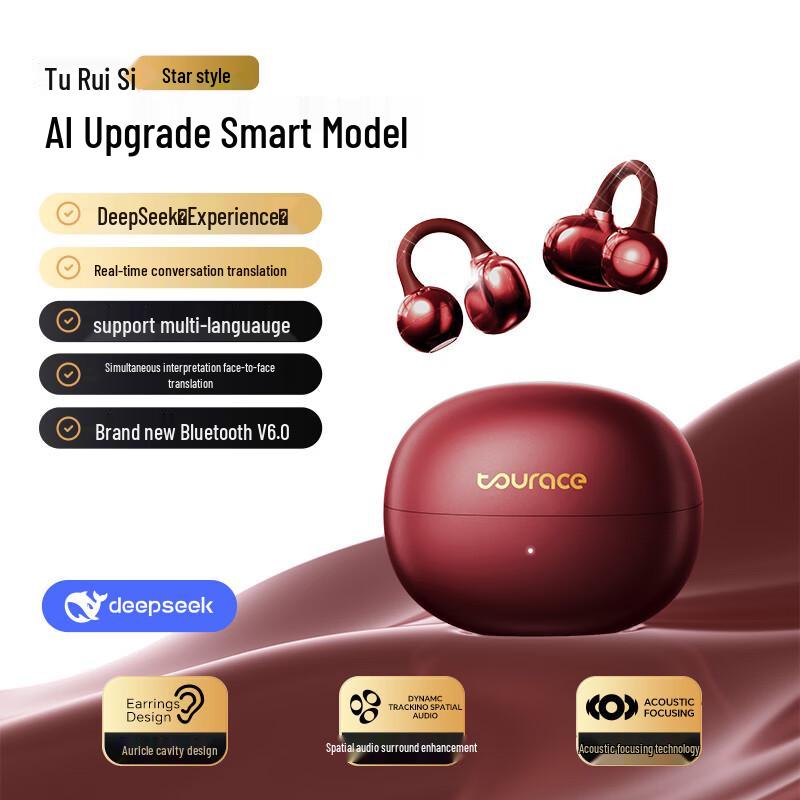 

Tureis AI Bluetooth Open-Ear Clip Sports Headphones