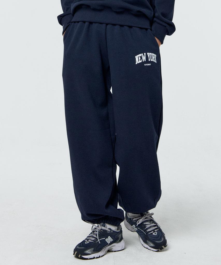 PAPERBOY Basic New York Wide Jogger Pants - Navy (Type B)