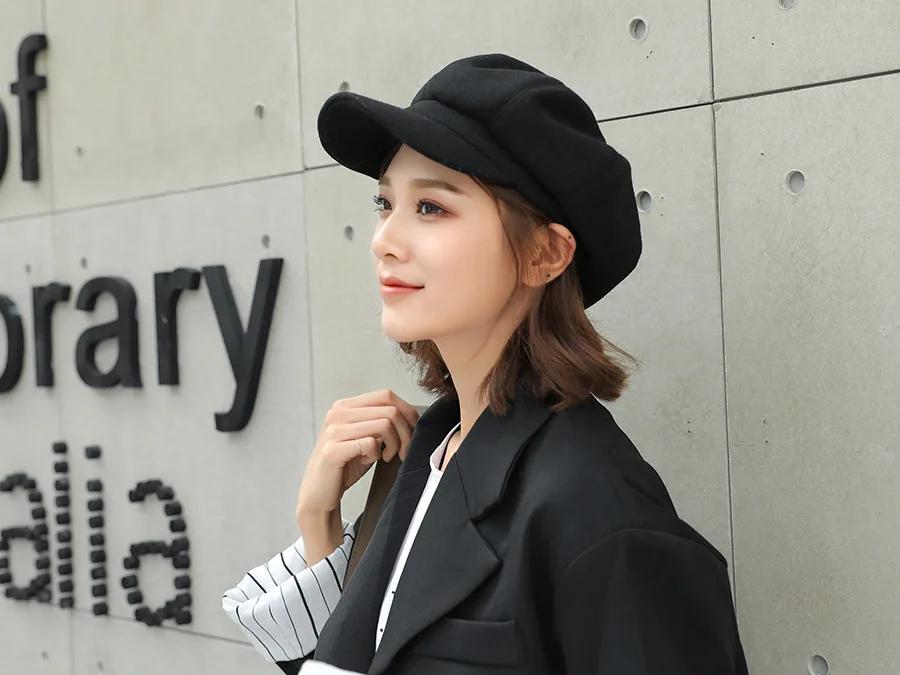 Autumn Winter Hats for Women Solid Plain Octagonal Newsboy Cap Men Ladies Casual Wool Hat Winter Beret Women Painter Caps Winter