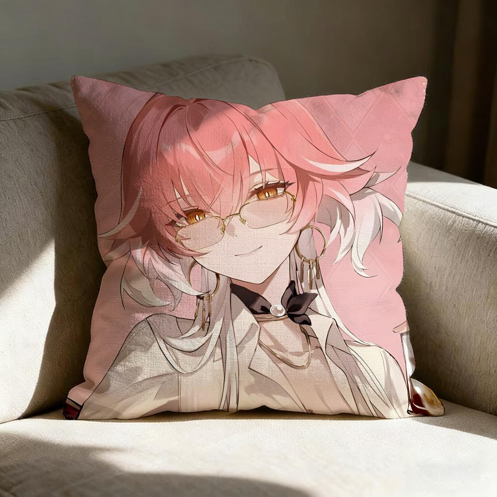 W-Wuthering W-Wavess Anime Pillow Case Pillowcase, Double-Sided Printed, Sofa Cushion, Bedroom Headboard Pillow