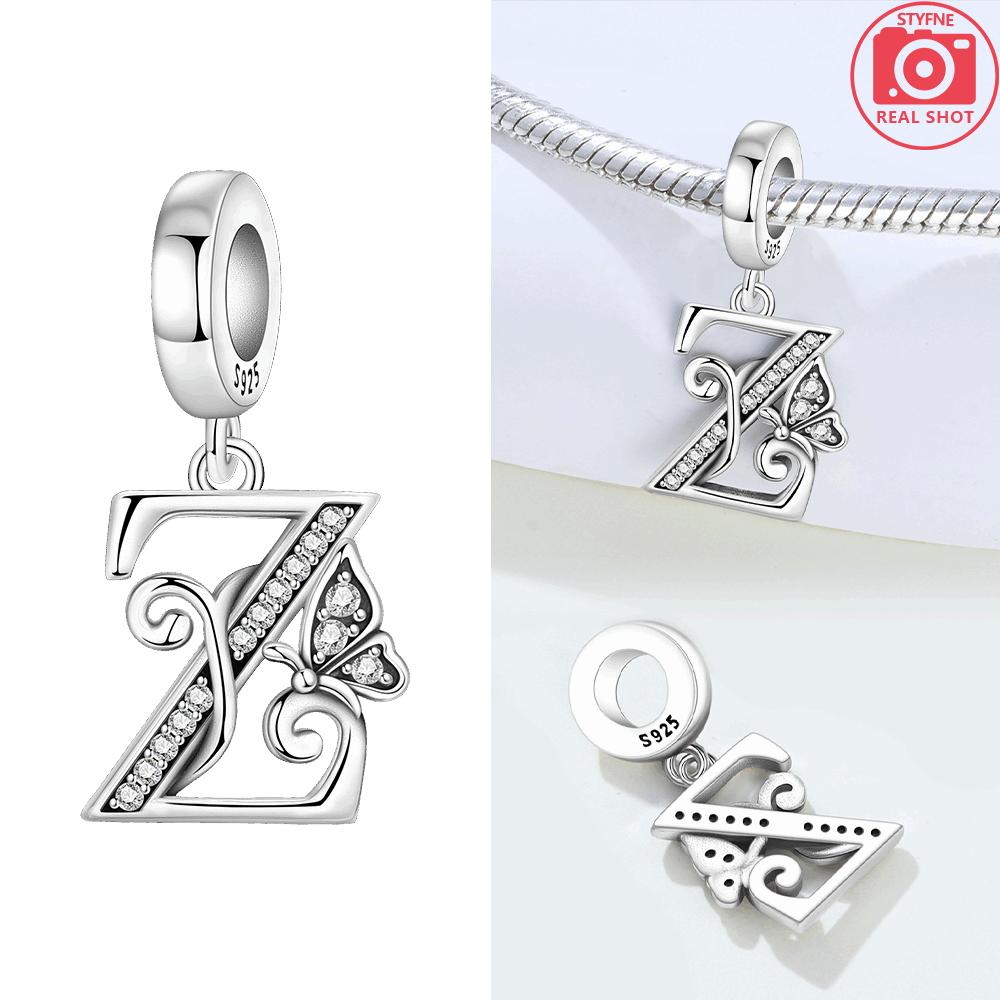 

Authentic copper Butterfly Alphabet Pendant 26 Letters Collection Charm Bead Charms Bead Charms Compatible With Bracelets Jewellery Valentine Fine Gif
