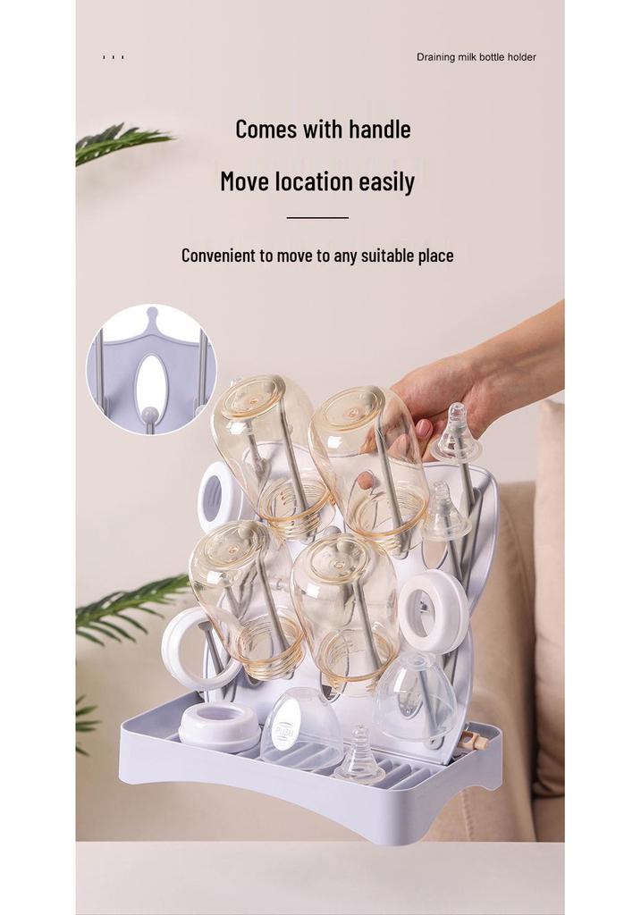 Foldable Dustproof Drying Rack for Baby Bottles and Cups
