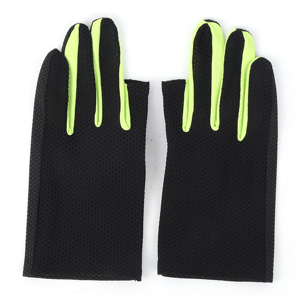 

Перчатки для рыбалки 2 порезанных пальца дышащие солнцезащитные противоскользящие принадлежности для велоспорта Green