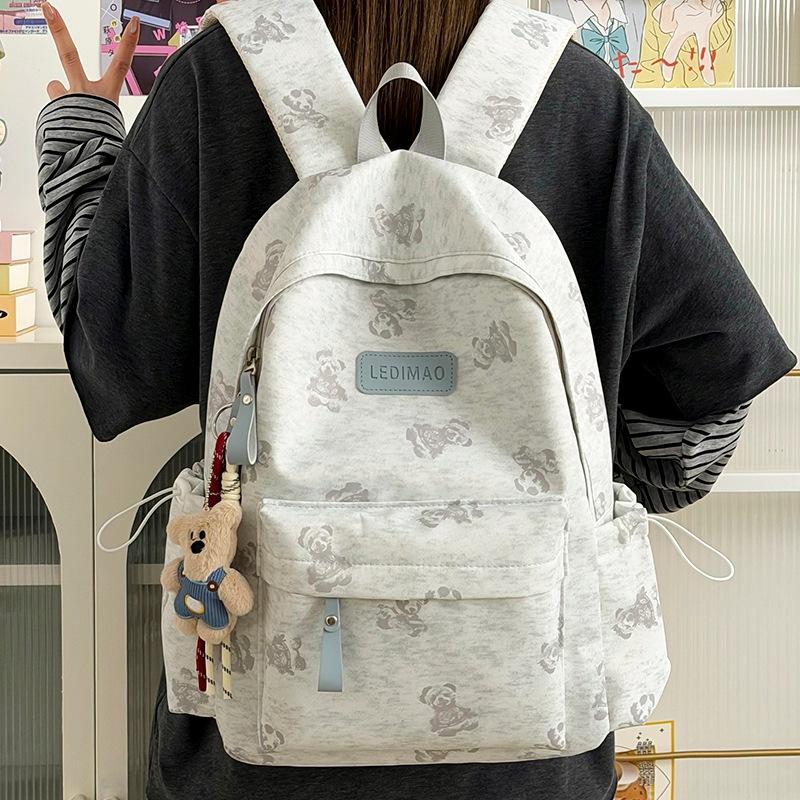 Schoolbag Korean Version of Large Capacity Nylon Student Backpack Cartoon Cute Junior High School High School College Student Japanese Casual Backpack
