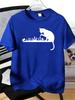 Unisexs Tee Cat And Mouse Playing Chess Silhouette Graphic Print Cotton Short Sleeve Male Casual Streetwear Outdoor Daily Basic Top