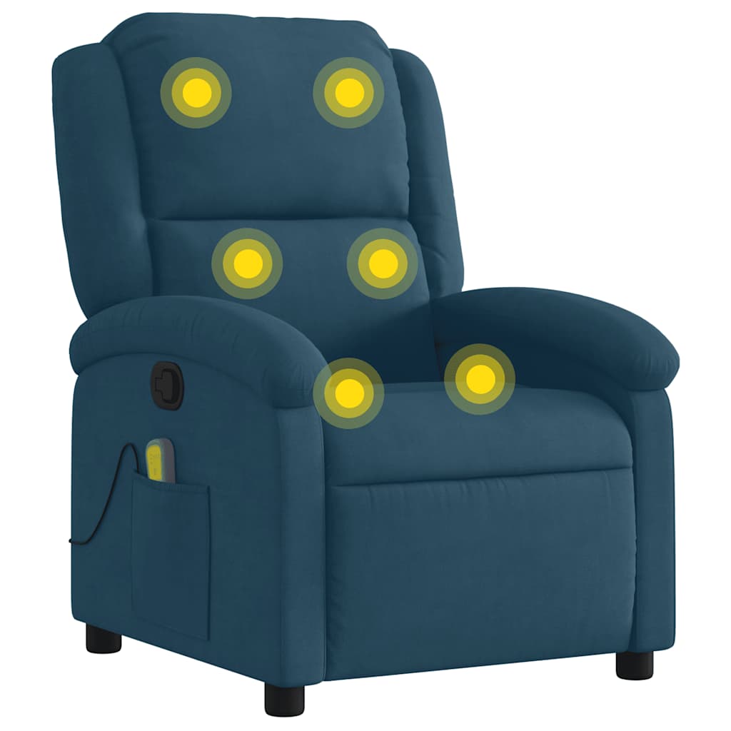 Massage Chair Blue Velvet