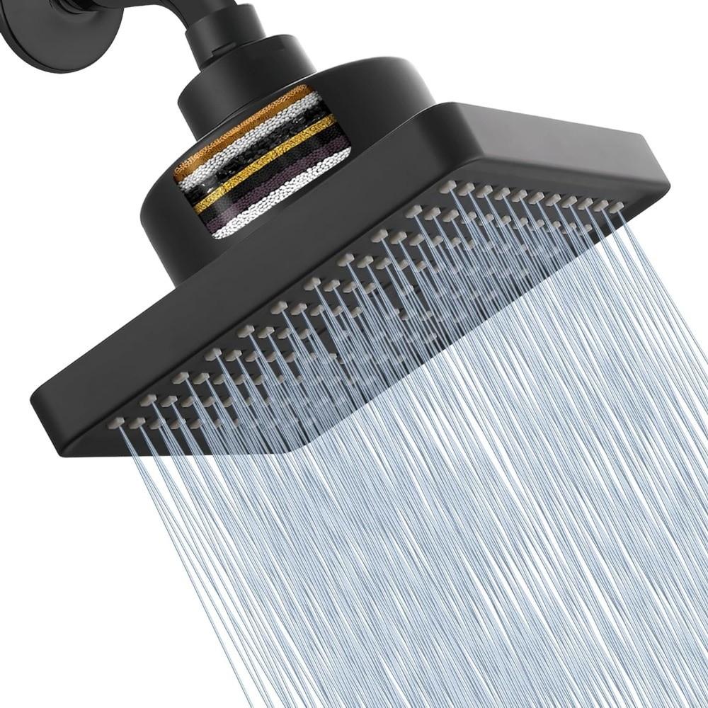 Portable Rainfall Shower Head Square Design Waterfall Shower Head Filter Shower Head  Easy To Clean