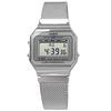 CASIO Digital Wristwatch Vintage Series A700WM-7A Metal Mesh Band Mens Womens Silver Overseas Model