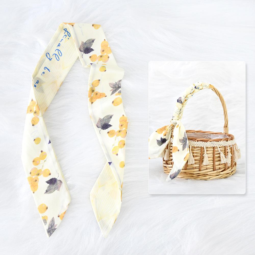 Sommer Luxus Design Damen Seidenband Schal Handtaschengriff Wickelband Tasche Band Schal Damen Mädchen Kopf Haar Handgelenk Band Schal