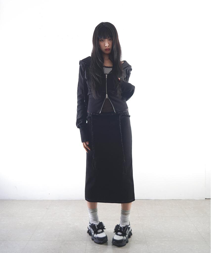 Odeumi Slim Long Skirt - Black