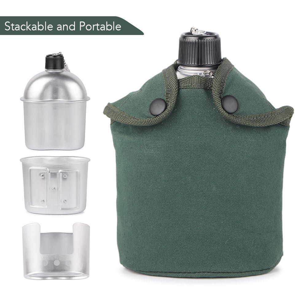 Zink Zinklegierung Wander Rucksackreisen Camping mit Abdecktasche Kochgeschirr Set Holzofen Tasse Set Feldflasche Tasse