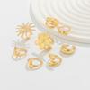Summer Vacation Starfish Scallop Open Ring Set for Women Men Gold Color Glossy Alloy Flower Adjustable Ring Jewelry Gift