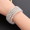 Rhinestone Elastic Arm Bracelet for Bride's Hand - Multi-Row Performance Jewelry B330