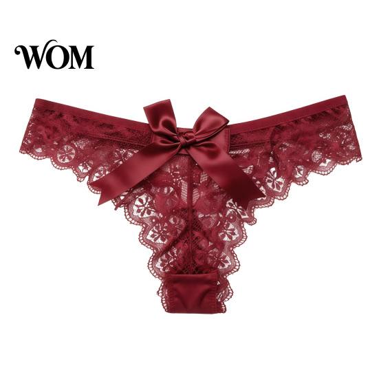 Charming See-through Thong Women's Sexy Sheer Lace Thong, Cheeky See Through Underwear, Soft Comfortable Panties High Waist T Back Stretch with