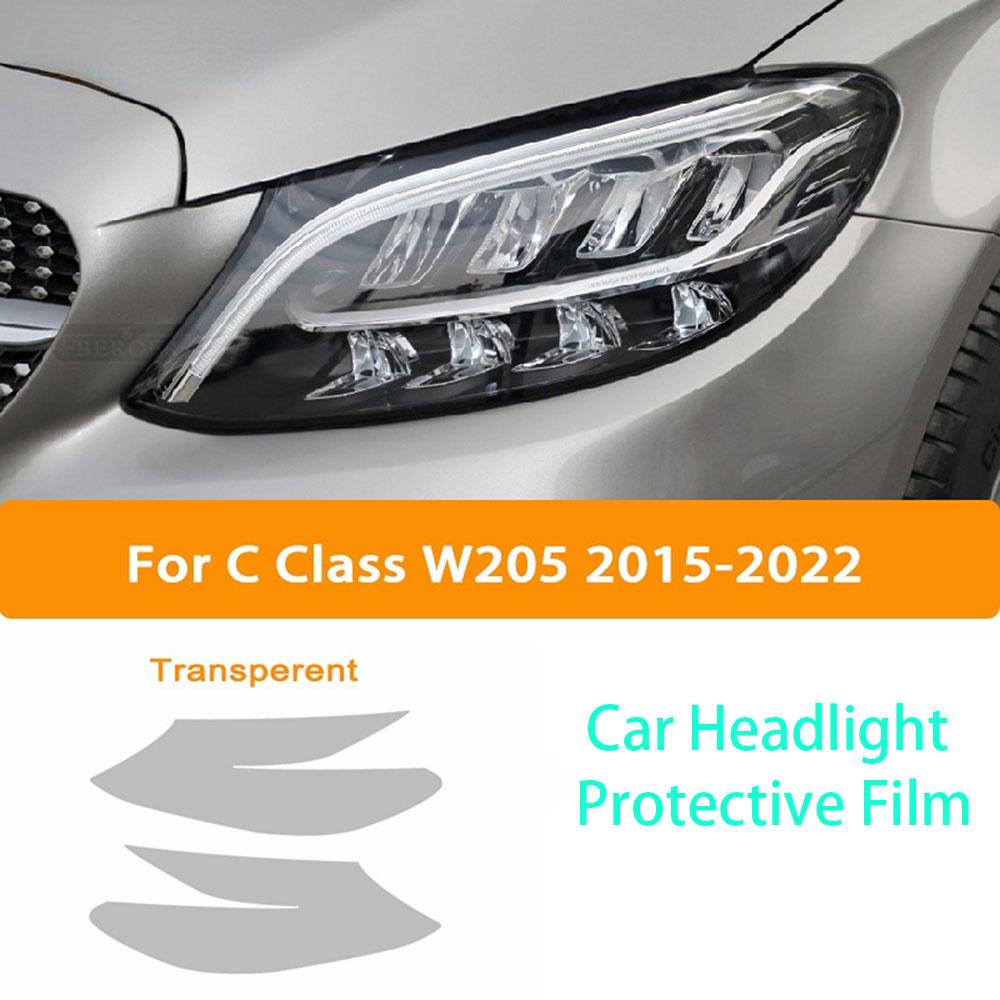 Car Headlight Tint Black Protective Film Protection Transparent TPU Sticker for Mercedes Benz C Class W204 W205 2011-On C63 AMG