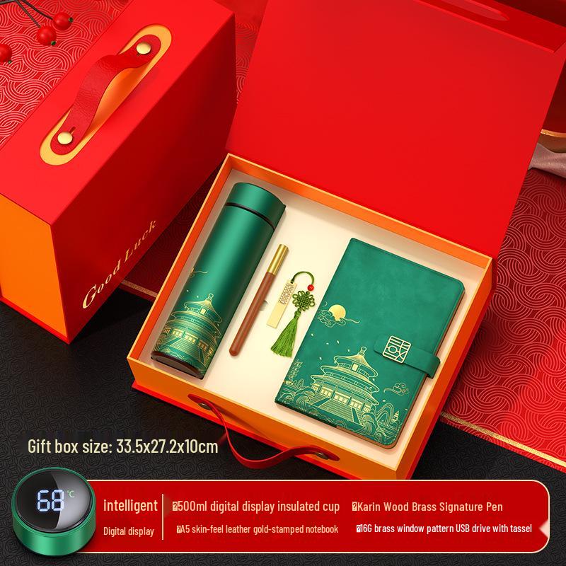 Year of the Horse Thermos Cup Gift Set with Custom Logo for Company Annual Meeting
